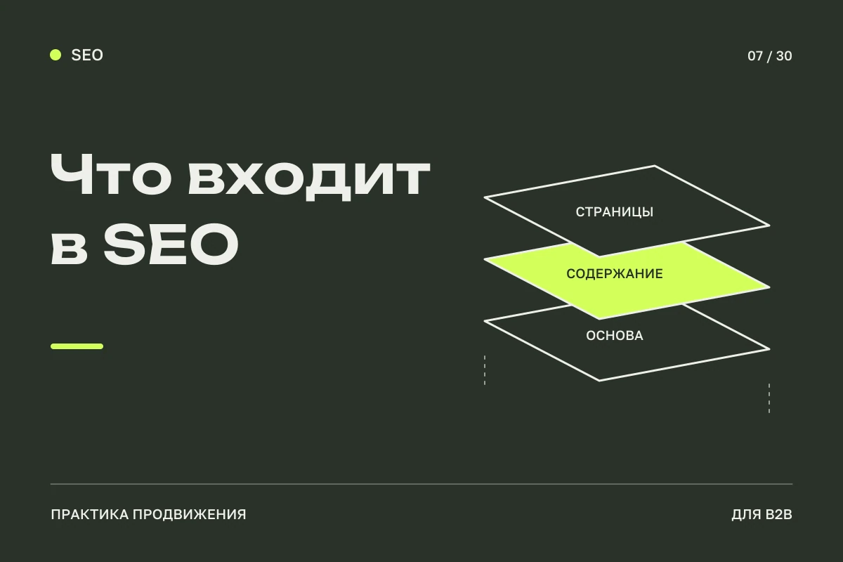 Три разнесённых слоя страницы, содержания и технической основы: состав SEO-продвижения.